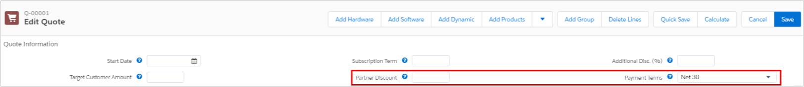 Salesforce CPQ Quote Line Editor Fields