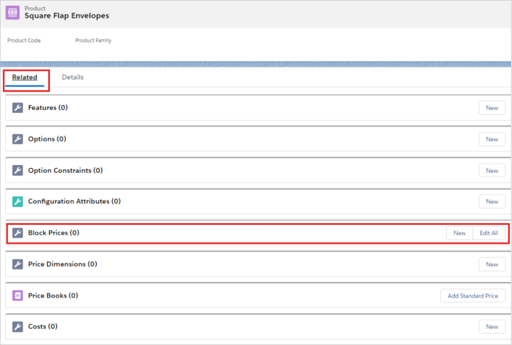 Salesforce CPQ Product Related Options