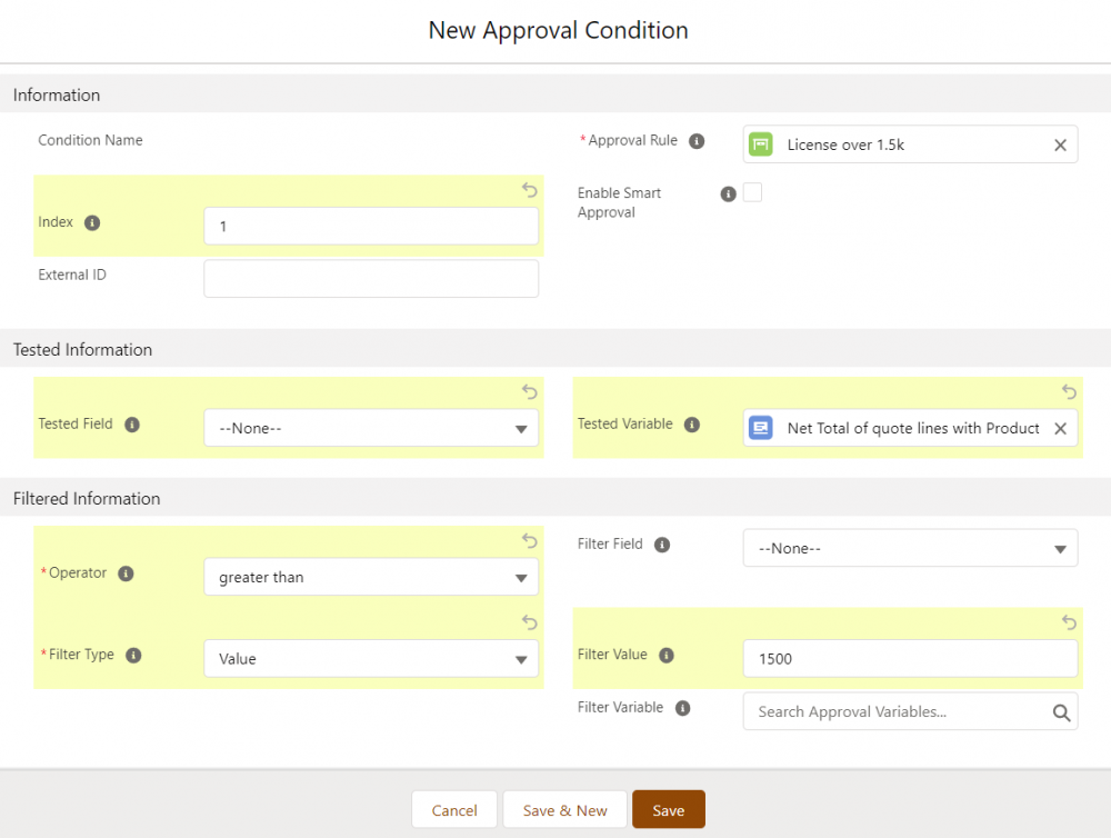 Salesforce CPQ Advanced Approvals Variables