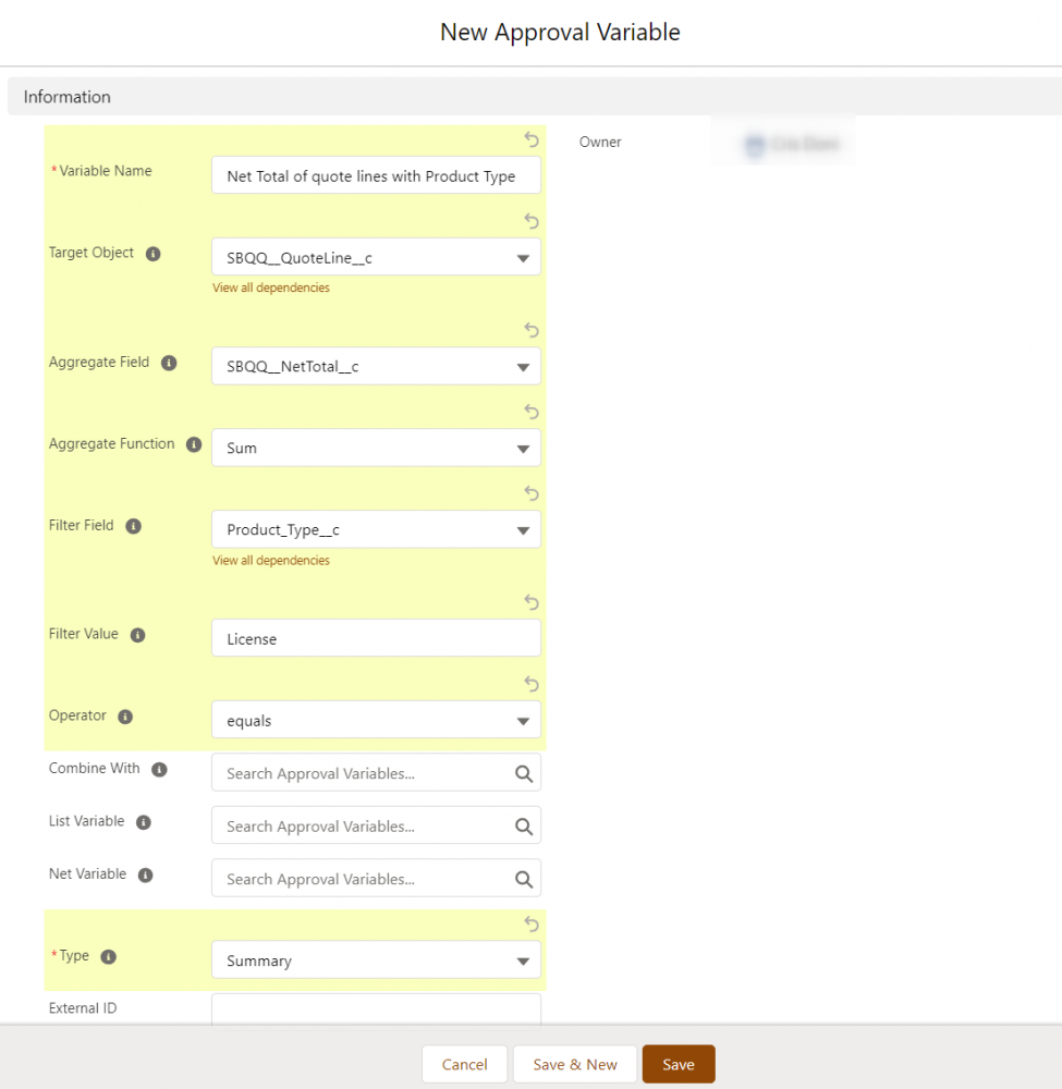 Salesforce CPQ Advanced Approvals Variables