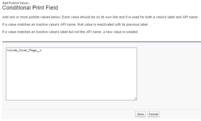 Salesforce CPQ new Picklist Value