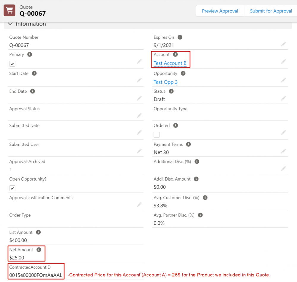 Salesforce Revenue Cloud Quote Account ID field