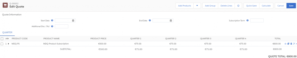 Salesforce CPQ MDQ Product Type on Quote Line Editor