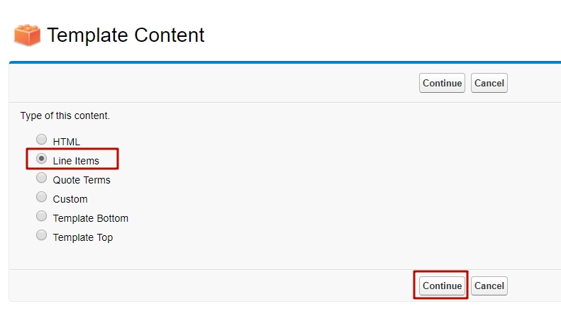 Salesforce CPQ Template Content Types