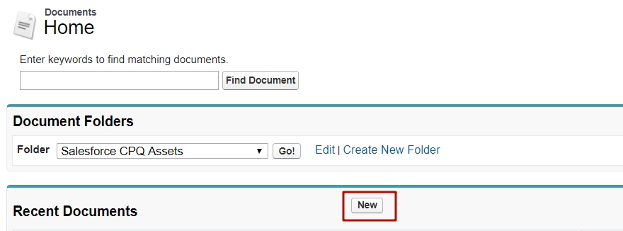 Salesforce CPQ Documents Tab Options