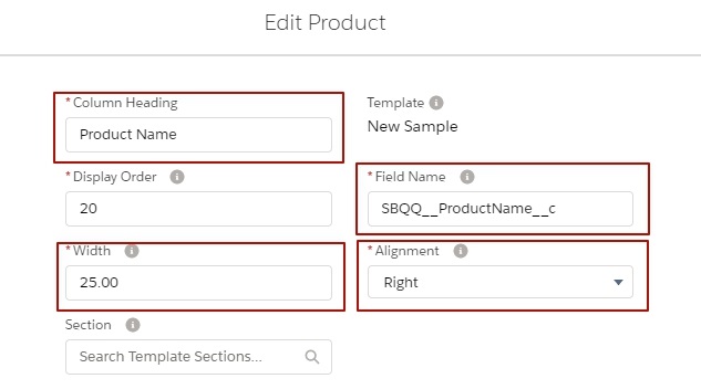 Salesforce CPQ Edit Product Fields