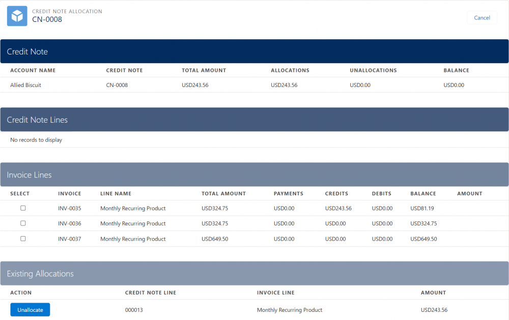 Salesforce Revenue Cloud Allocation Process