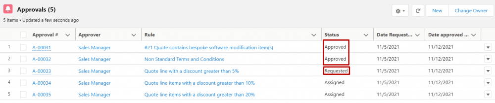 Advanced Approvals Unchain and Chain rules result